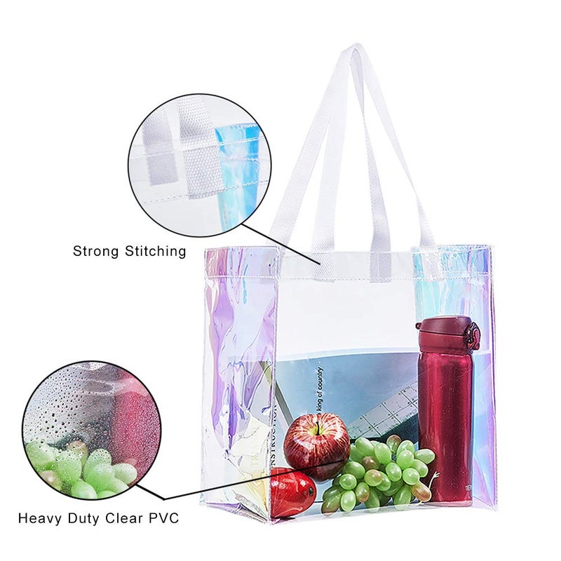 Edraco Clear Tote Bag, 2-Pack Stadium Approved Hologram Clear Bag, Great for Sports Games, Work, Security Travel, Stadium Venues or Concert, 12"X 12"X 6" - Image 4
